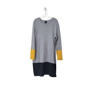 Nicole Miller Color Block Gray Knit Sweater Dress